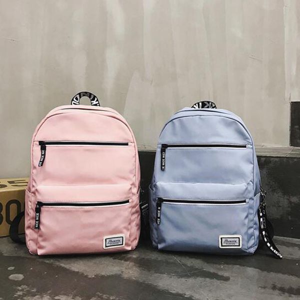 

men backpack solid color outdoor bag leisure travel bag men women backpack nylon schoolbag for teenage girl boy mochila
