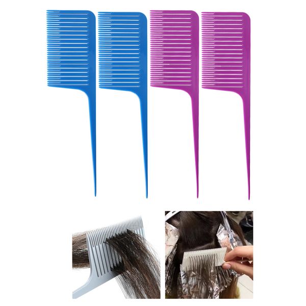 

4x professional weaving highlighting foiling hair comb purple+blue, Silver