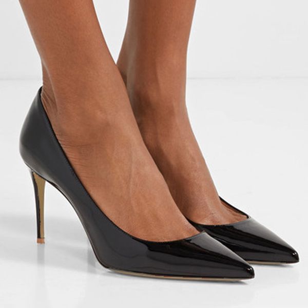 

genshuo women's heels stiletto pumps women shoes 8cm high heels tacones mujer black nude party wedding shoes plus size 12