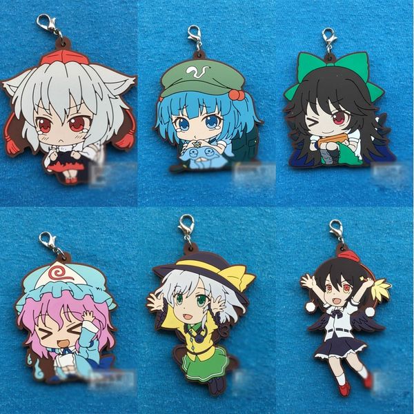 

1 шт. мультфильм touhou проект аниме saigyouji yuyuko резиновый кулон брелок косплей опора для мобильного телефона декор брелок мальчик дево, Silver