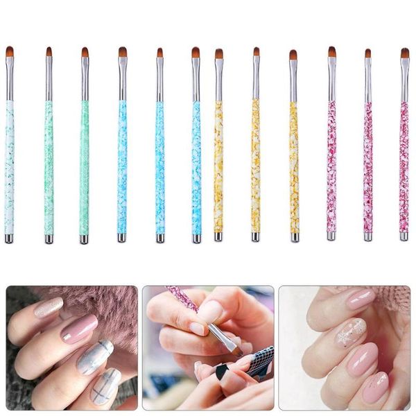 

3pcs set uv gel marble printed painting nail art dotting pen manicure tools design for nails accessoires brushes for manicure, Yellow