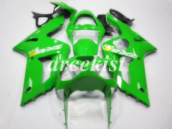 

мотоцикл нового abs инъекция полного комплект обтекателей, пригодные для kawasaki ninja zx-6r 2003 2004 03 04 636 zx6r кузов установлен зеле