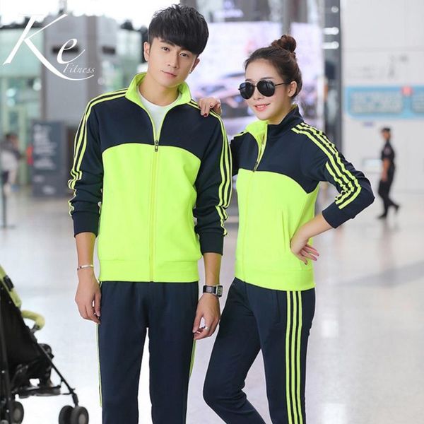 

new sports suit 2020 men woman spring and autumn slim sweater fitness running couple suit casual long sleeve sportswear women tr, White;black