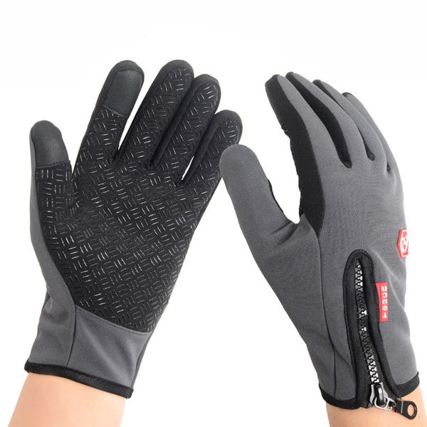 

men's women's winter thermal fleece touch screen gloves outdoor sports hiking camping skiing cycling full finger gloves vk091, Black