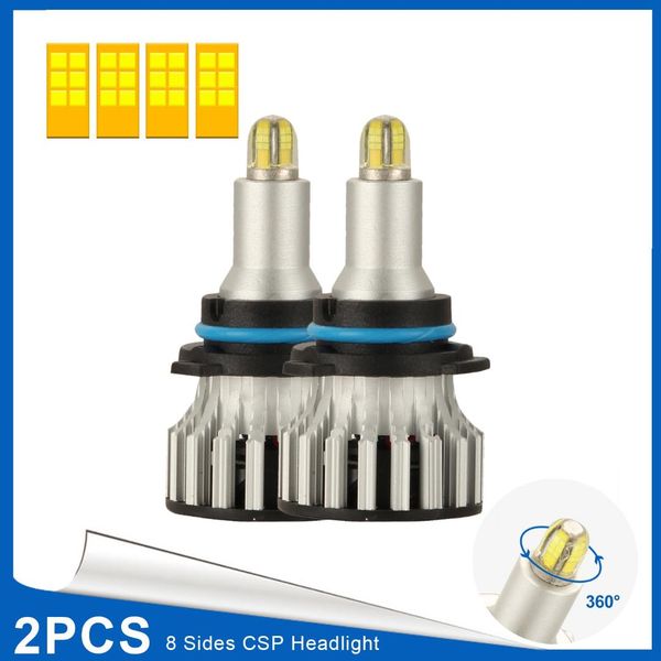 

9006 led headlight bulbs, 24 csp 8 sides car led lighting, 120w 18000lm 6500k fog light bulbs auto lamps 2pcs