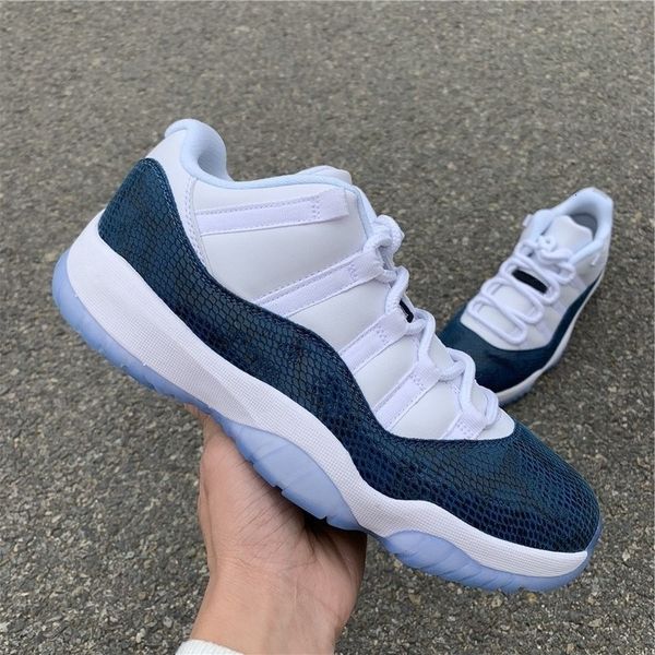 

2019 real carbon fiber classic 11 navy blue pink men snakeskin basketball shoes 11s mens womens sports trainers sneakers cd6846-102