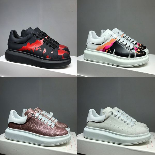 

dhl 20ss mens designer platform casual shoe fashion luxury women shoes leather lace up chaussures sole sneakers designer shoes, Black