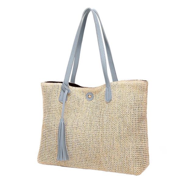 

women's woven handbags fashionable beach straw bag natural simple single shoulder large bag for outdoor new