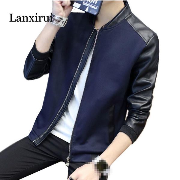 

spring and autumn 2019 new teenagers handsome slim men&#39s fashion thin section wear jacket wholesale, Black;brown