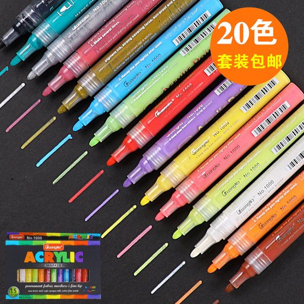 

36 colors/set 3mm acrylic paint marker pen for ceramic rock glass porcelain mug wood fabric canvas painting