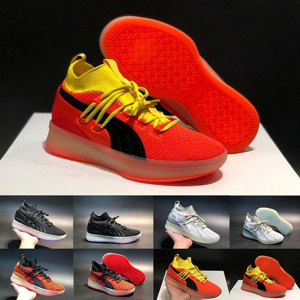 

new clyde court ocean drive disrupt mens basketball shoes candy red and black gray pigeons triple black trainers sport sneakers size 40-46, White;red