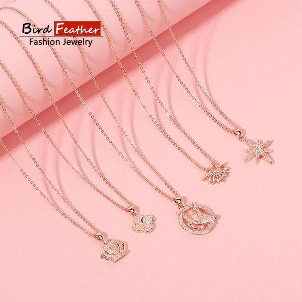 

gold color choker necklace for women 5 types cute star leaf pendant chain necklaces & pendants velvet chokers fashion jewelry, Golden;silver