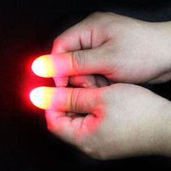 

2pcs party luminous toy magic light up glow thumbs fingers trick appearing light close up lmkpa, Black;brown