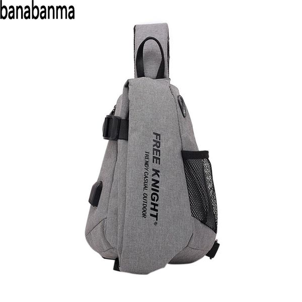 

banabanma women&men bag large capacity waterproof chest bag with usb port cross-body for travelling out activities zk40