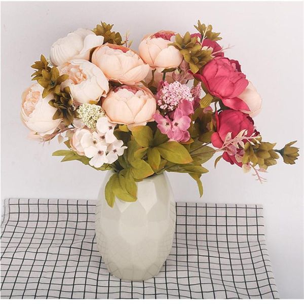 

artificial peony flower for wedding party home decor fake flowers bridal bouquet