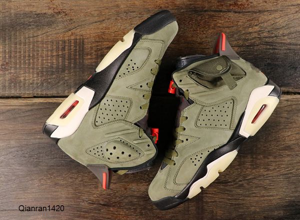 

6 travis x basketball shoes mens medium olive green chicago og 6s sneakers designer shoes man trainers luxury sport shoes us7-13