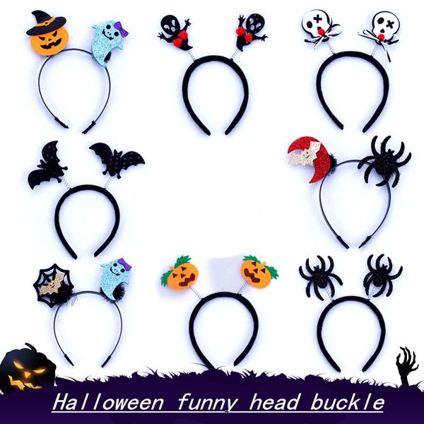 

halloween christmas headband decoration show supplies pumpkin spider bat ghost head buckle child santa snowman antlers headband