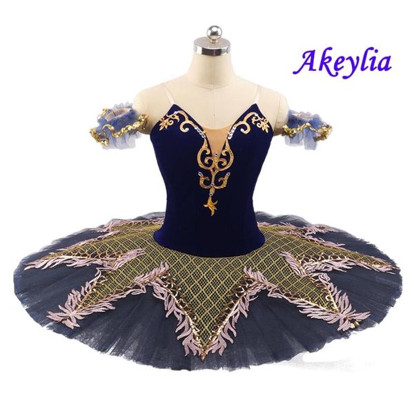 

professional ballet tutu navy blue classical performance concert competition ballerina ballet stage costume pancake tutus girls, Black;red