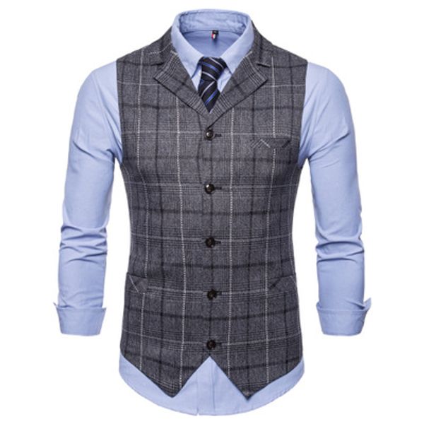 

бесплатная доставка 2020 новый осенне-зимний утолщенный однобортный костюм жилет мужской полосатый мужской деловой жилет костюм, Black;white