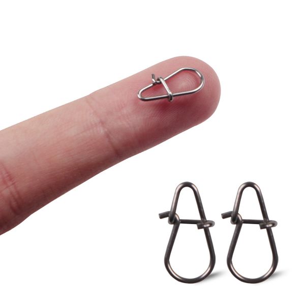 

100pcs/bag gourd type stainless steel hook swivel solid rings safety snapsfast clip lock snap connector fishing tackle tool