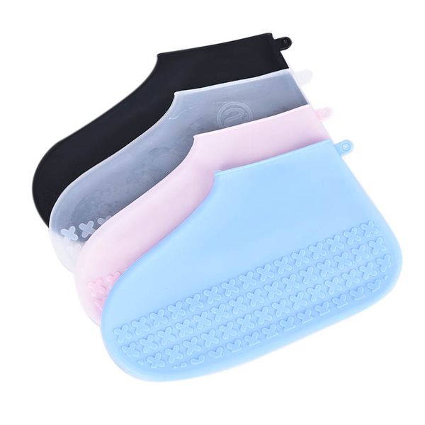 

1 pair waterproof reusable rainproof shoes covers silicone washable wear-resistant shoes covers rain boots for kids