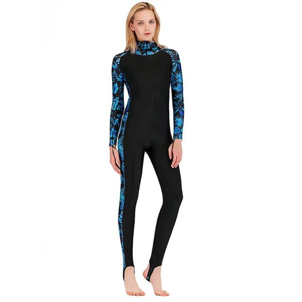 

womail women's casual fashion one-piece diving suit long-sleeved sunscreen warm diving suit surf clothing
