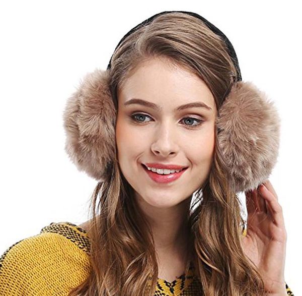 

womens headband earmuffs winter faux fur ear warmers, Blue;gray