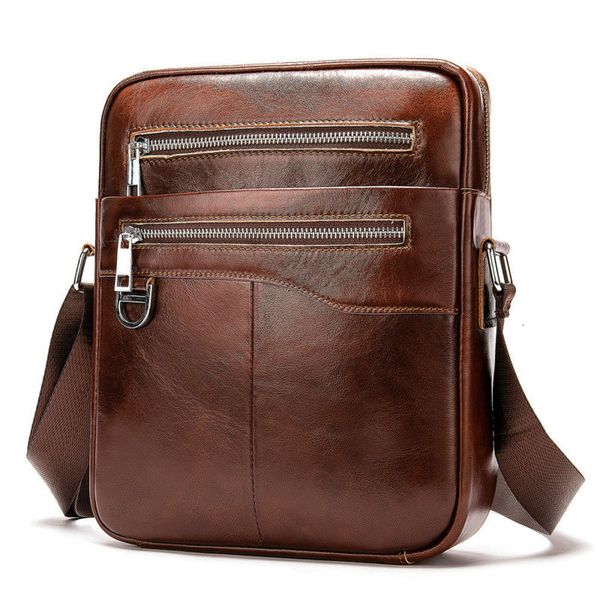 

casual men briefcase cowhide leather business bag male vintage men's messenger bag small shoulder bags crossbody bags for men cj191210