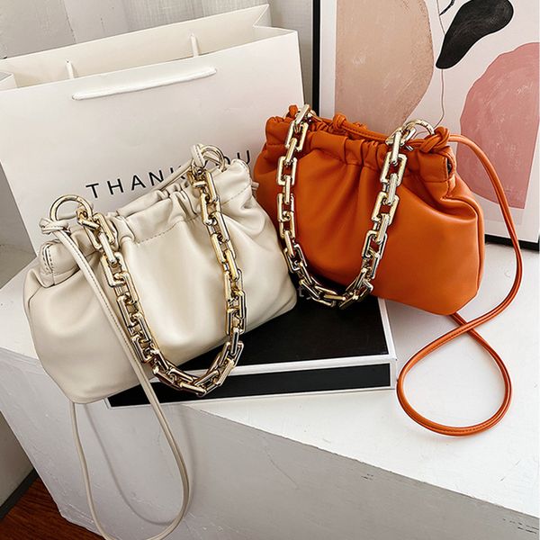 

gold chain pu leather purple for women 2020 summer armpit bag lady shoulder handbags female travel hand bag