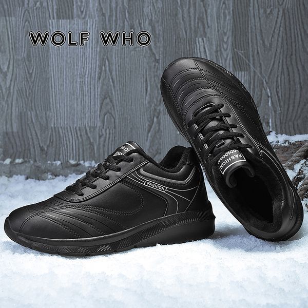 

2020 big size 39-48 casual shoes mens winter footwear platforms leather sneakers men with fur male shoes chaussure ba18, Black