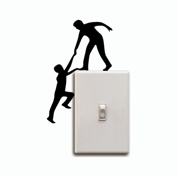 

dsu creative climbing light switch sticker funny helping hands wall decal