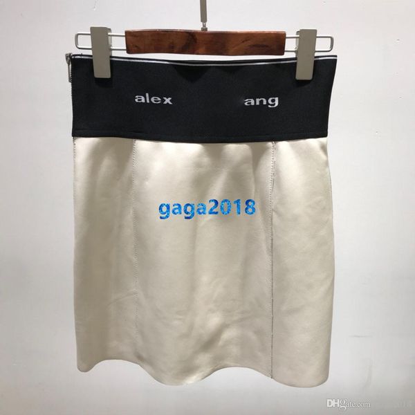 

high end женщины девушки овчина короткая юбка письмо шаблон пояса bodycon юбка платье из натуральной кожи высокое качество мода дизайн роско, Black