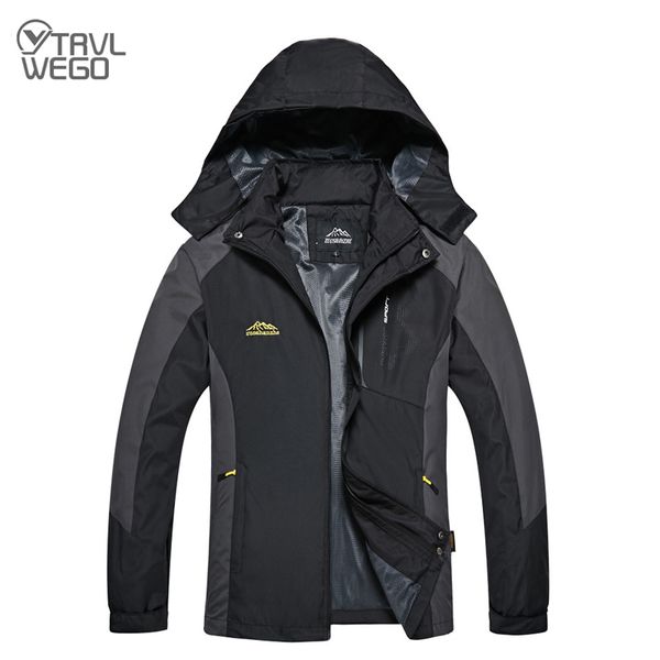 

trvlwego camping hiking jacket men women autumn outdoor sports coats climbing trekking windbreaker travel waterproof jackets, Blue;black