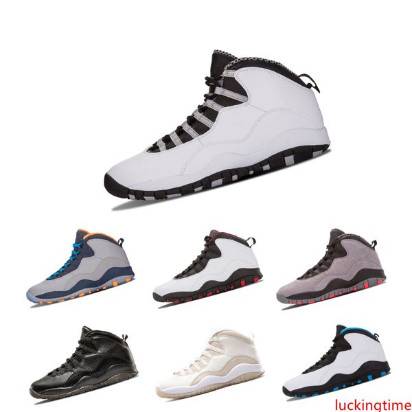

new 10 10s mens basketball shoes classic back white black cool grey bobcats chicago steel grey men basketball shoes 10s sneakers size 41-47