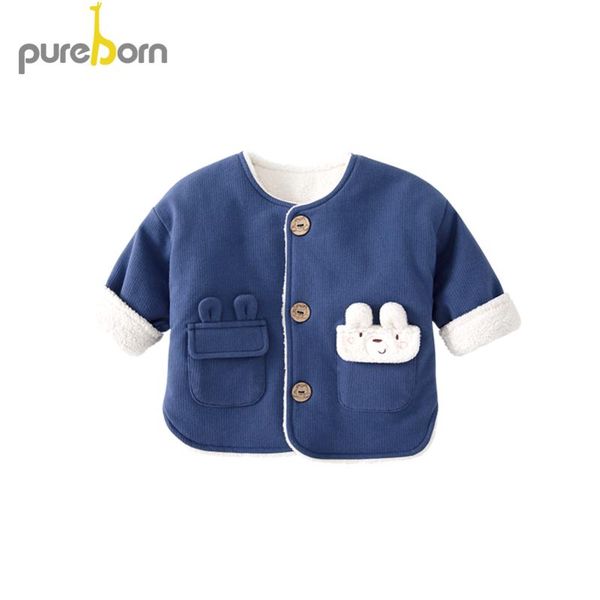 

pureborn kids jackets cotton cartoon toddler clothing for baby boys girls coat children warm outerwear autumn winter, Blue;gray
