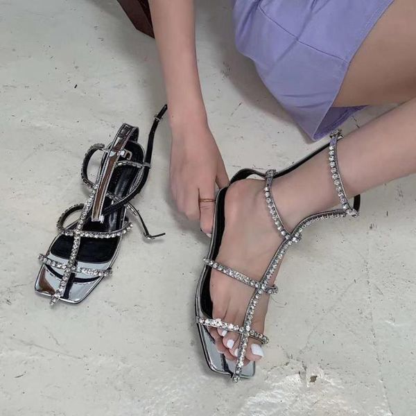 

leather sandals women buckle female shoe clear heels shoes low-heeled shoes with strap square toe women's woman ladies leather, Black