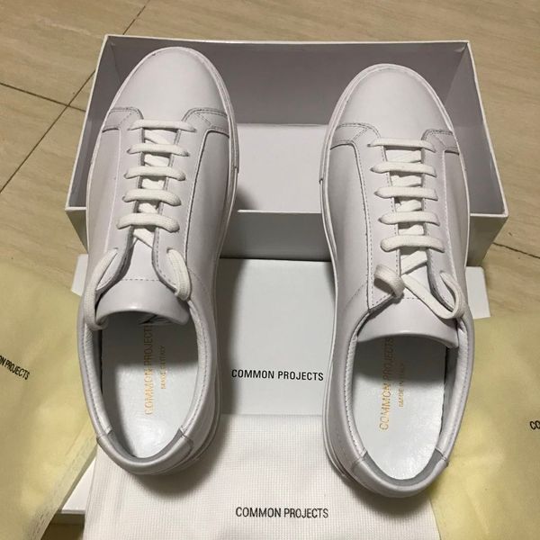 

Men designer luxury Casual Shoes white mens women sneakers advanced material italy brand Common Projects Genuine Leather with box size 35-46
