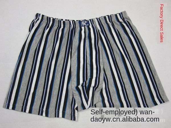 

szatj bigger size fat men's polyester cotton colored striped boxer underwear bigger size fat men's polyester cotton colored stripe, Black;white