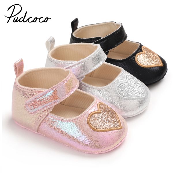 

pudcoco toddler baby girls heart patchwork shoes pu leather shoes soft sole crib spring autumn first walkers 0-18m