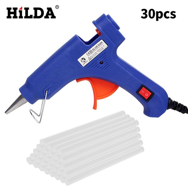 

hilda 2pcs/30pcs melt glue sticks with 20w melt glue gun industrial mini guns thermo electric heat temperature tools