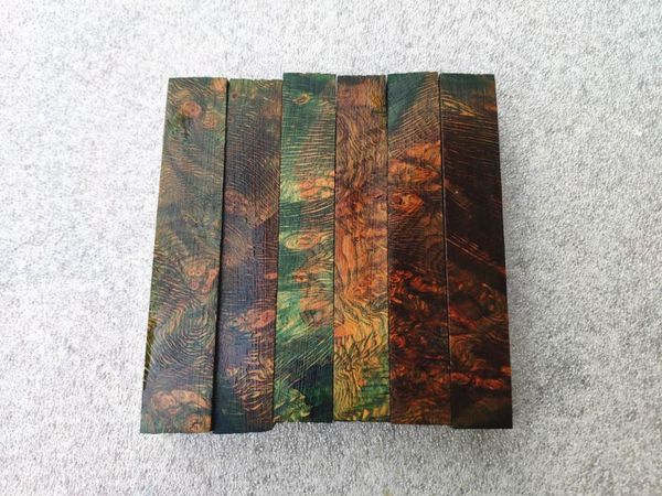 

19x19x125mm qg cyclobalanopsis glauca красочное стабилизированный кап древесины, Blue;orange