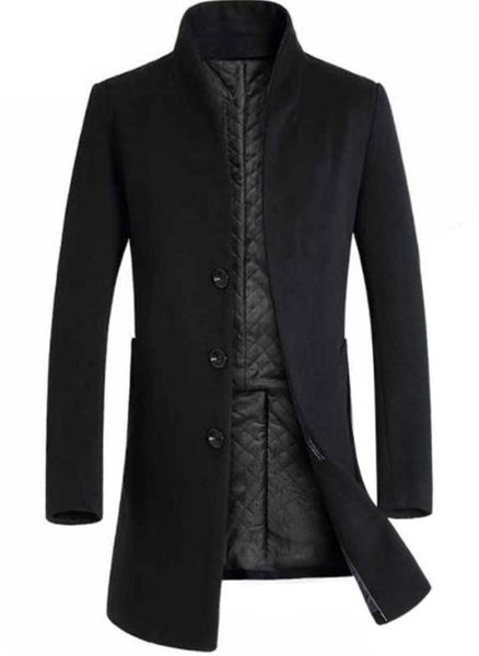 

шерстяные куртки модные тонкие однобортные мужские миди шерстяные пальто повседневная мужская одежда обшитая панелями мужской дизайнер, Black;brown