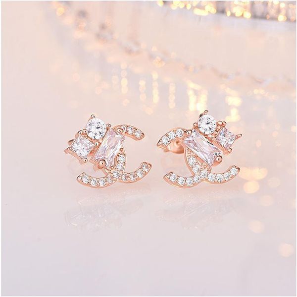 

2020 luxury designer korea dongdaemun temperament earrings net red with the same paragraph s925 sterling silver needle earrings earrings, Golden;silver