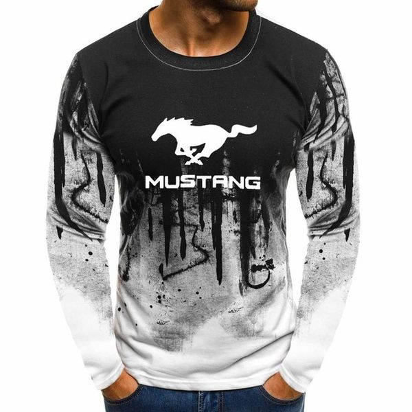 

gradient o neck pullover sweatshirts mustang car printed casual cotton men hoodies hip hop harajuku men clothing df