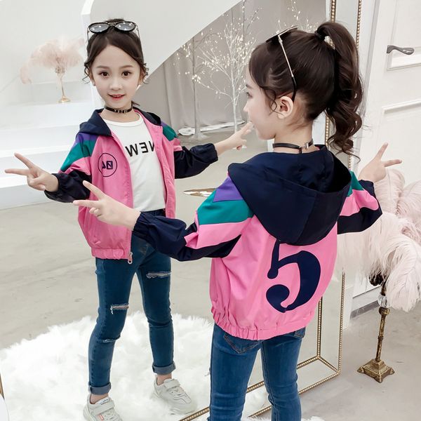 

children's jacket sports girl autumn cardigan children hooded jacket, Blue;gray