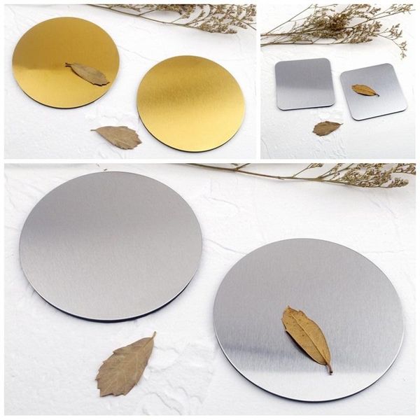2019 Square Round Mug Mat Gold Place Pad Metal Edc Cushion Non
