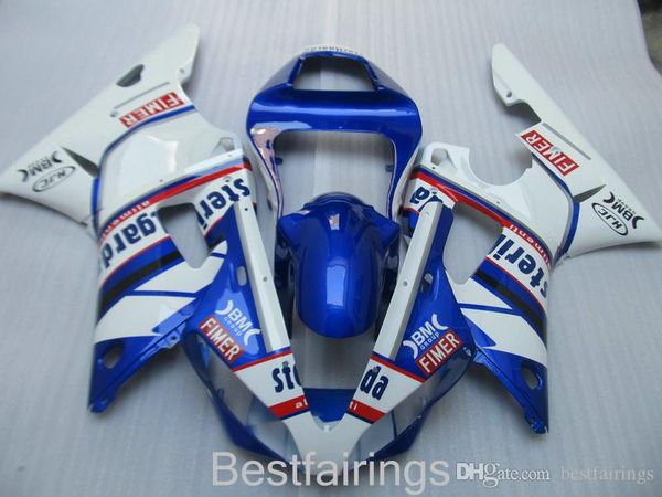 

zxmotor fairing kit for yamaha r1 2000 2001 blue white fairings yzf r1 00 01 no.24
