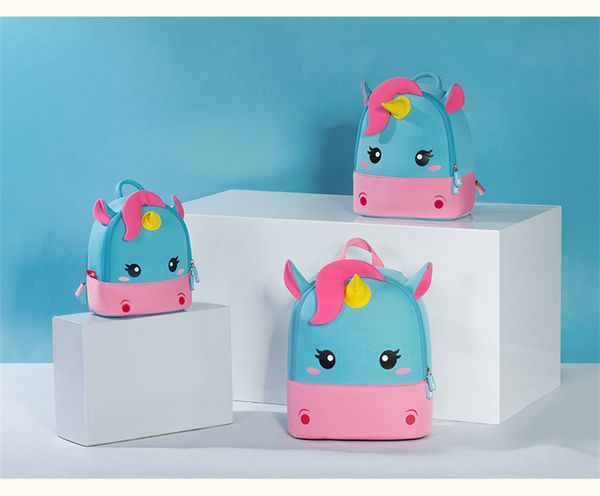 

nohoo school bags for girls cartoon 3d unicorn bag kindergarten kids bag waterproof 2-7 year old children backpack