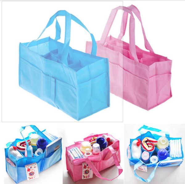 

cross border selling hand mommy bag diaper bag nonwoven fabric sleeve multi-functional 7 grid partition diaper