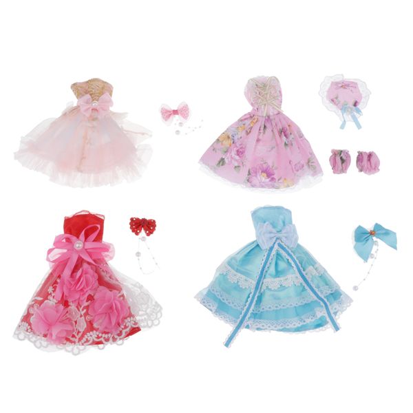 

pretty fashion princess doll tee dress clothes suit set fit for 14inch dolls